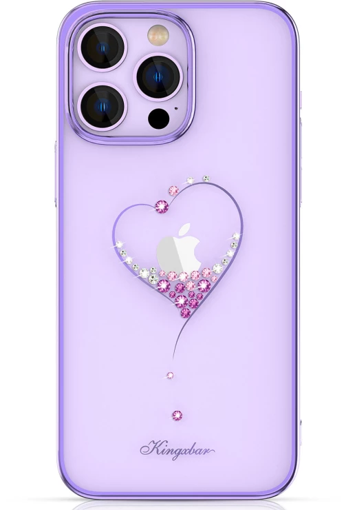 Kingxbar Wish Series case for iPhone 14 Plus decorated with crystals purple