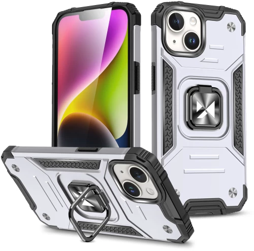Wozinsky Ring Armor iPhone 15 Plus iPhone 15 Plus Ring Armor Case - Silver