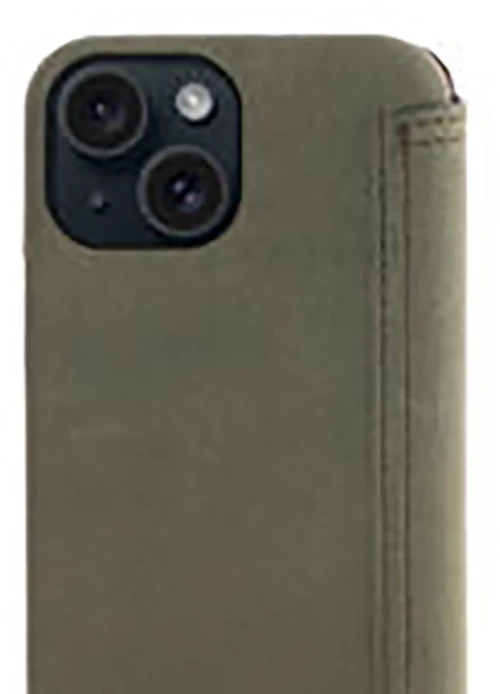Minim (MM-10439) Minim Book Case - Olive Green, Apple iPhone 15