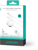 Joyroom S-IW008 3-in-1 cable magnetic charger USB-A - Lightning/USB-C 1.2m - white