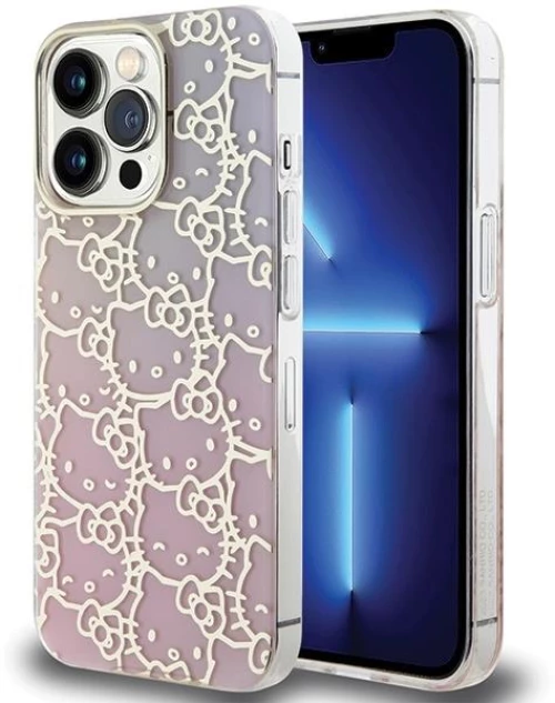 Hello Kitty IML Gradient Electrop Crowded Kitty Head Case for iPhone 15 Pro - Pink
