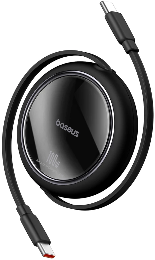Baseus Free2Draw Mini USB-C - USB-C 100W 1m retractable cable - black