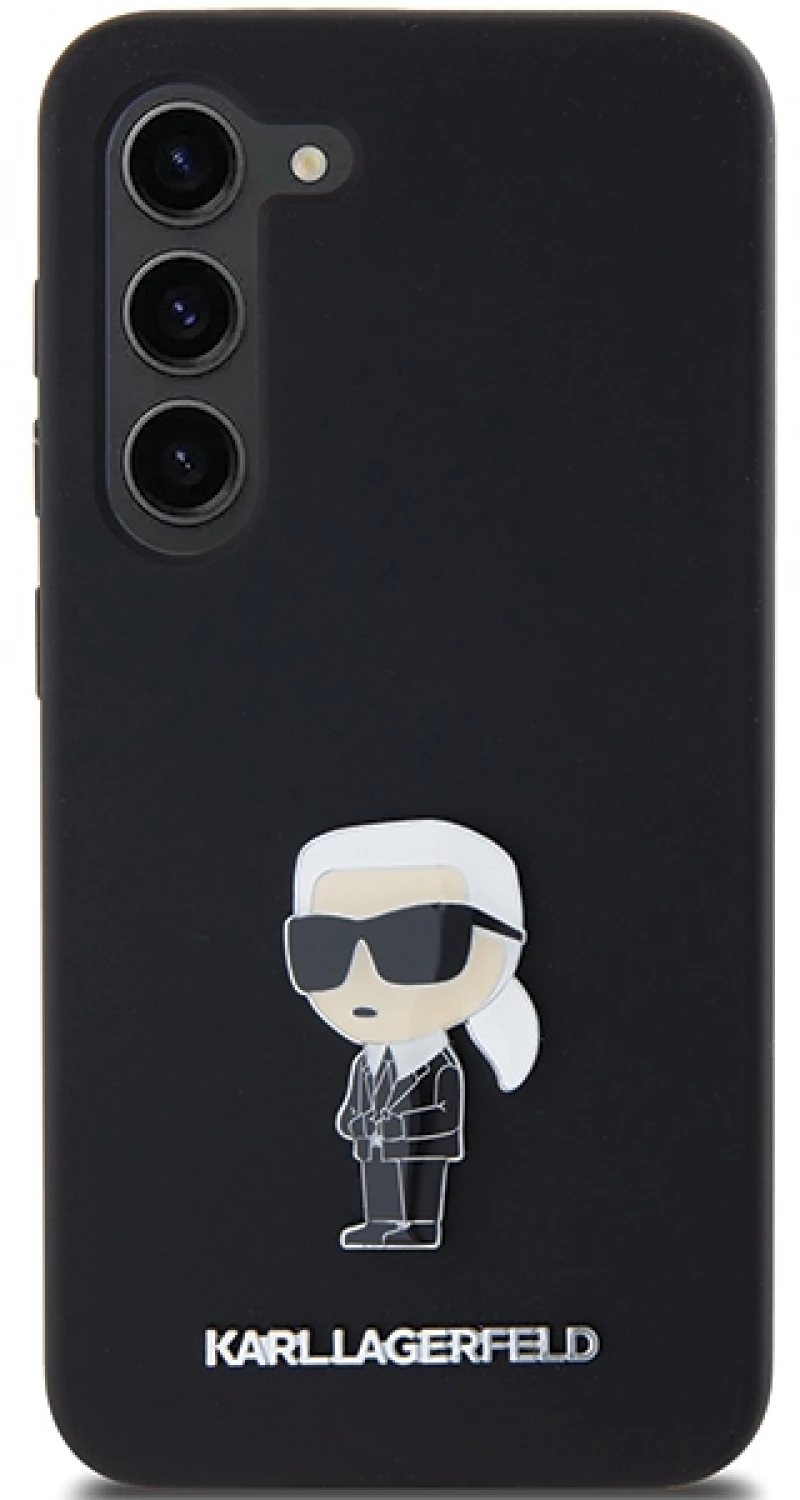 Karl Lagerfeld Silicone Ikonik Metal Pin case for Samsung Galaxy S23 - black