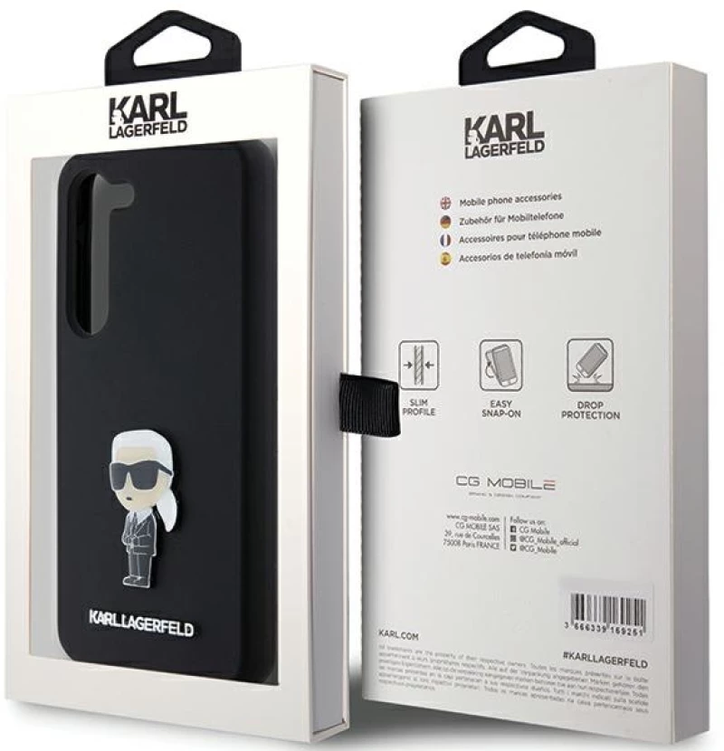 Karl Lagerfeld Silicone Ikonik Metal Pin case for Samsung Galaxy S23 - black