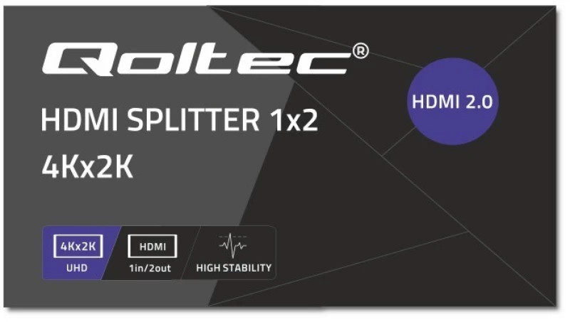 Qoltec 51797 Active HDMI Splitter 2 x HDMI 4K x 2K | 6Gb/s | 60Hz