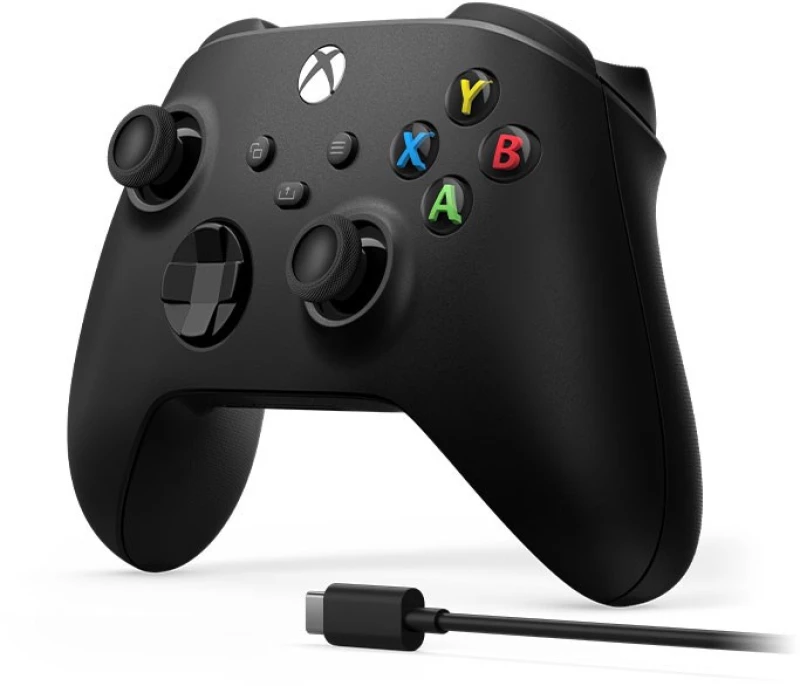 Microsoft Xbox Wireless Controller + USB-C Cable Black Gamepad Analogue / Digital PC, Xbox One, Xbox One S, Xbox One X, Xbox Series S, Xbox Series X