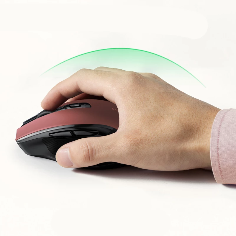 Ugreen MU006 wireless optical mouse USB 2.4GHz / Bluetooth 5.0 4000 DPI - red