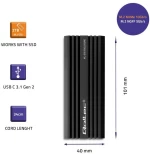 Qoltec 52270 NV2270 enclosure for drive M.2 SSD | SATA | NVMe | USB-C | 2TB
