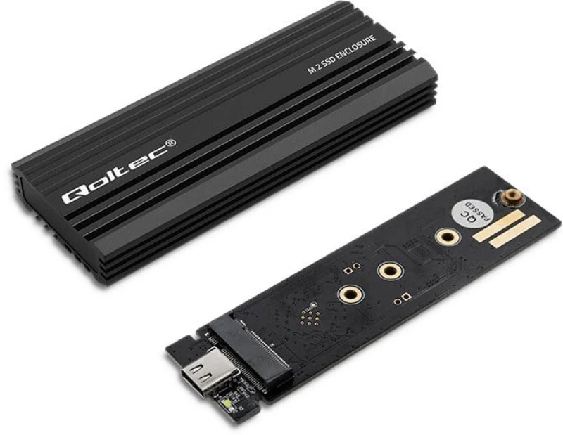 Qoltec 52270 NV2270 enclosure for drive M.2 SSD | SATA | NVMe | USB-C | 2TB
