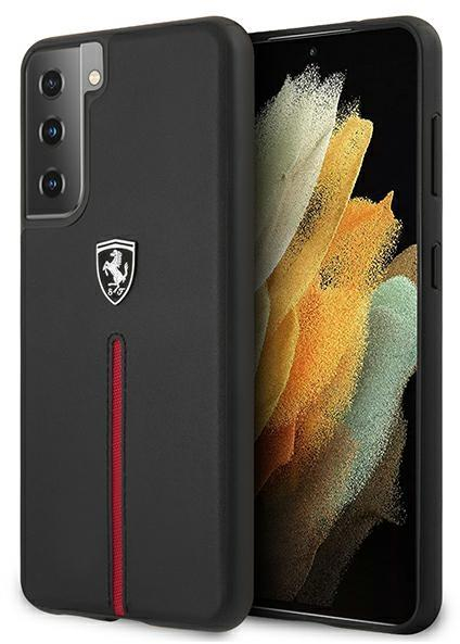 Ferrari FEOSIHCS21MBK S21+ G996 black hardcase Off Track Leather Nylon Stripe