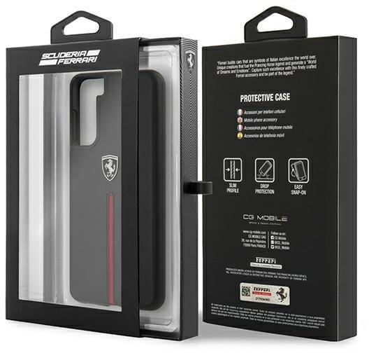 Ferrari FEOSIHCS21MBK S21+ G996 black hardcase Off Track Leather Nylon Stripe