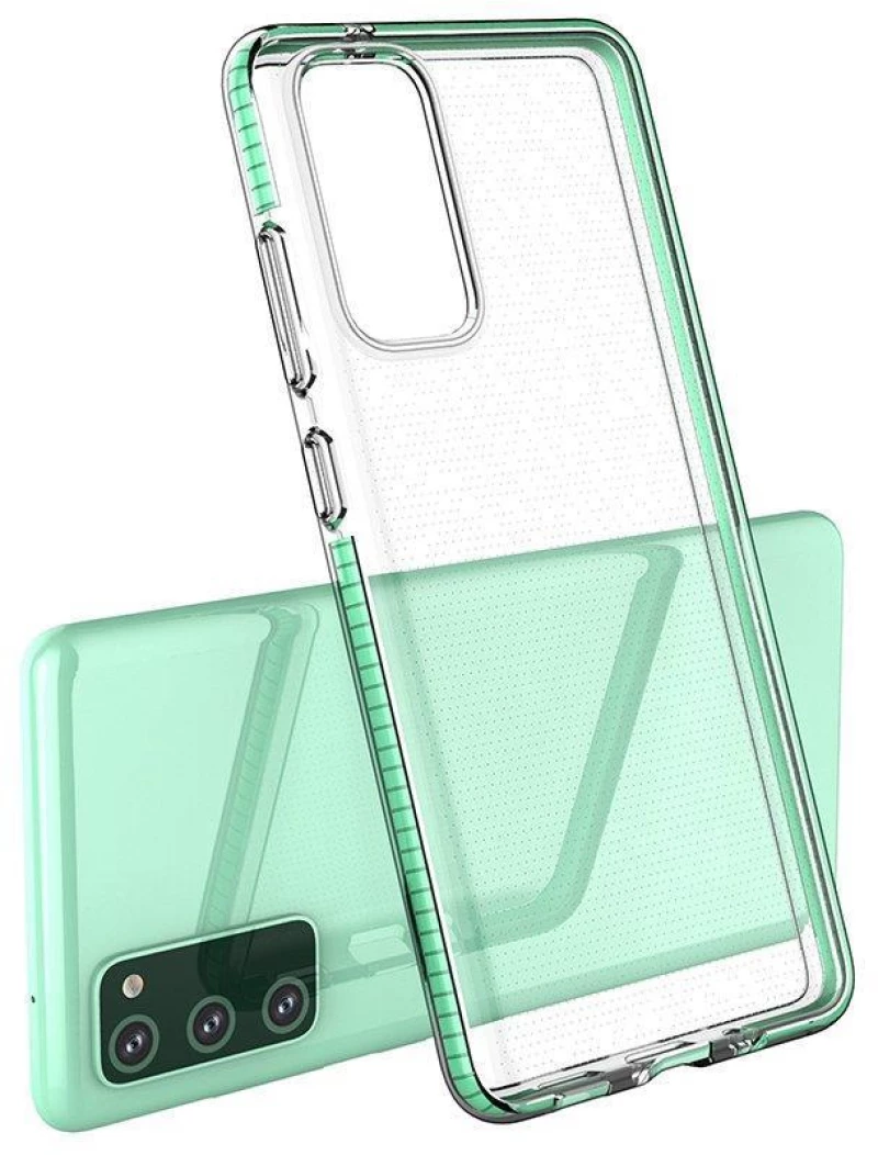 Spring Case clear TPU gel protective cover with colorful frame for Samsung Galaxy A02s EU black
