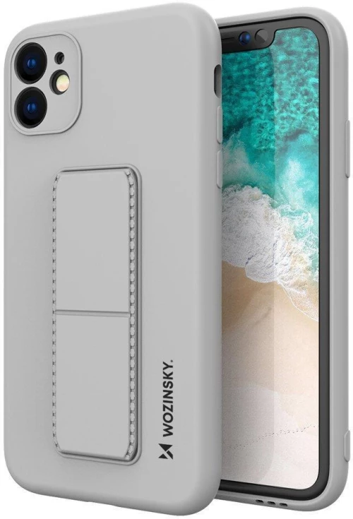 Wozinsky Kickstand Case silicone case for iPhone 12 Pro gray