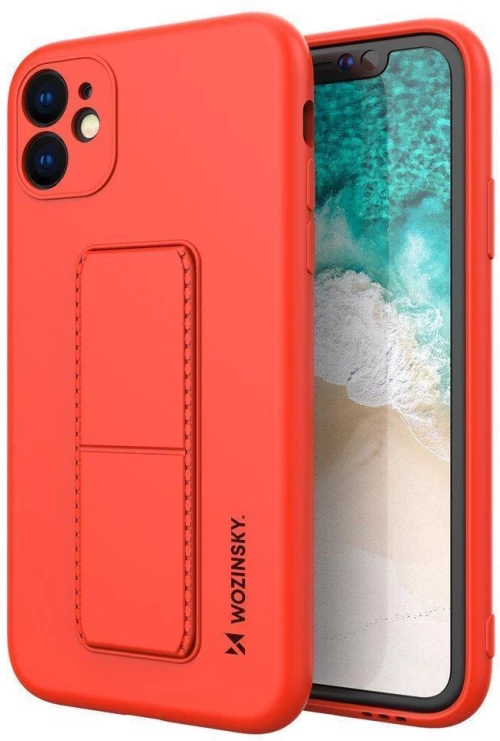 Wozinsky Kickstand Case Silicone Stand Cover for Samsung Galaxy A11 / M11 red