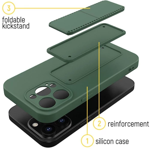 Wozinsky Kickstand Case Silicone Stand Cover Cover for Xiaomi Redmi 10X 4G / Xiaomi Redmi Note 9 Black