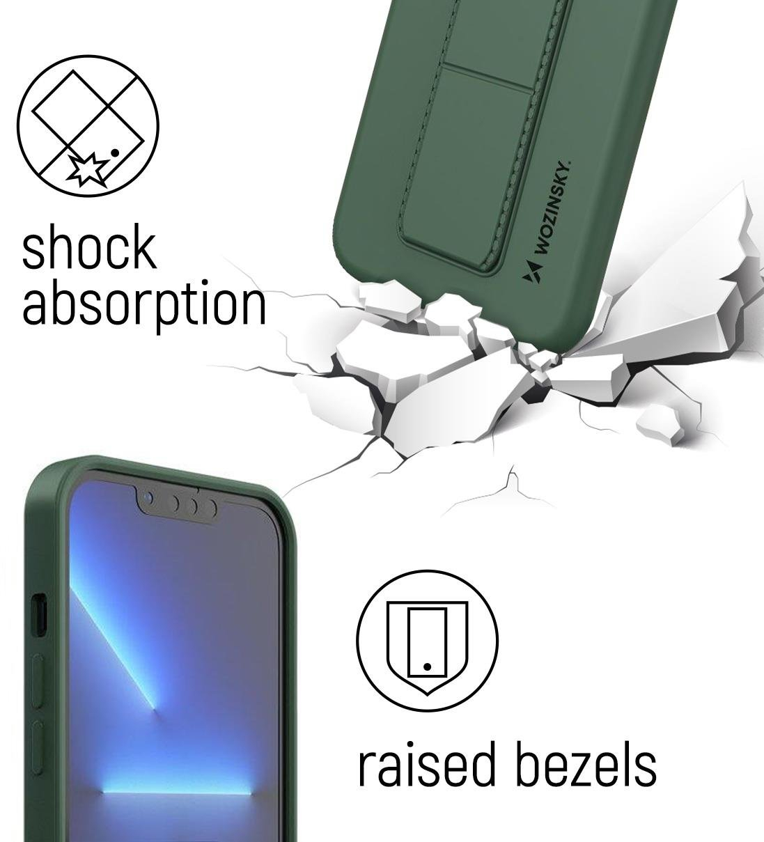 Wozinsky Kickstand Case Silicone Stand Cover Cover for Xiaomi Redmi 10X 4G / Xiaomi Redmi Note 9 Black