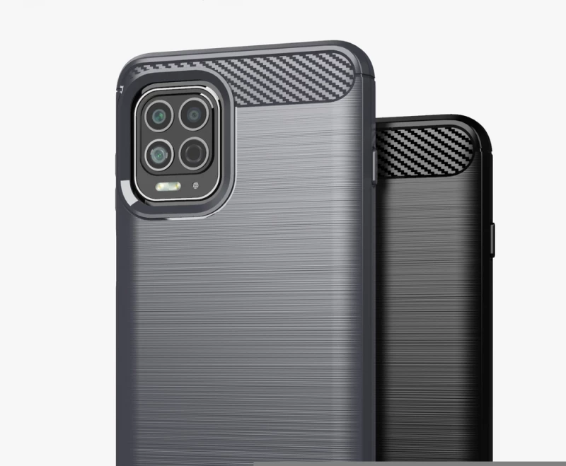 Carbon Case Flexible Cover TPU Case for Motorola Moto G100 / Edge S black