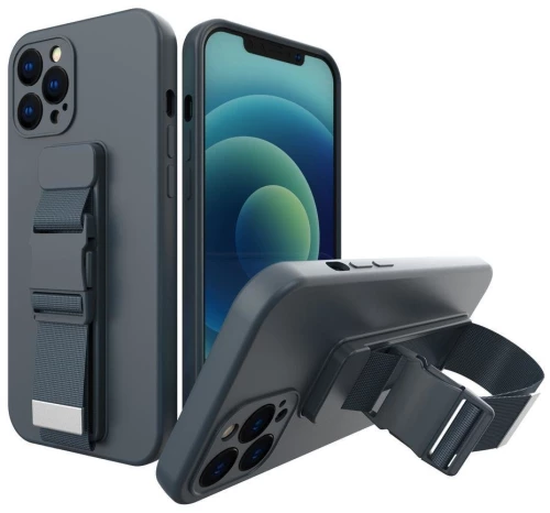 Rope Case Silicone Lanyard Cover Purse Lanyard Strap For Samsung Galaxy S21 FE Navy Blue