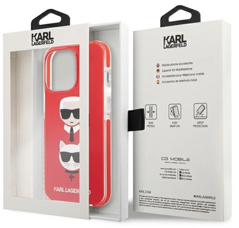 Karl Lagerfeld KLHCP13LTPE2TR iPhone 13 Pro / 13 6,1 "hardcase red / red Karl & Choupette Head