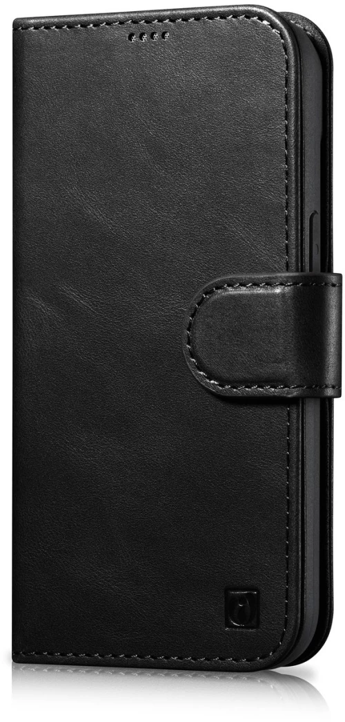 iCarer Oil Wax Wallet Case 2in1 Case iPhone 14 Leather Flip Cover Anti-RFID black (WMI14220721-BK)