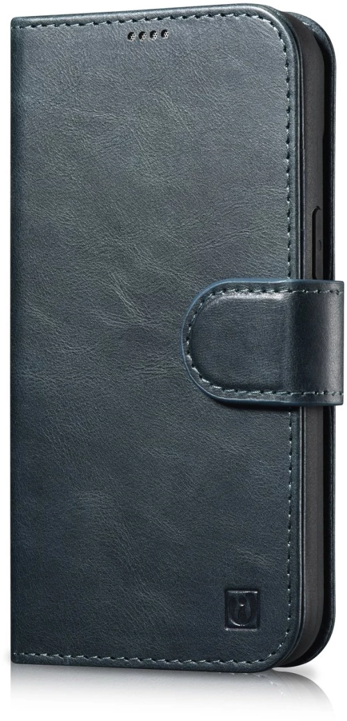 iCarer Oil Wax Wallet Case 2in1 Cover iPhone 14 Plus Anti-RFID Leather Flip Case Blue (WMI14220723-BU)