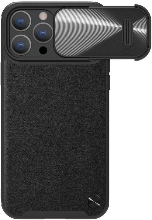 Nillkin CamShield Leather S Case iPhone 14 Pro Max cover with camera cover black