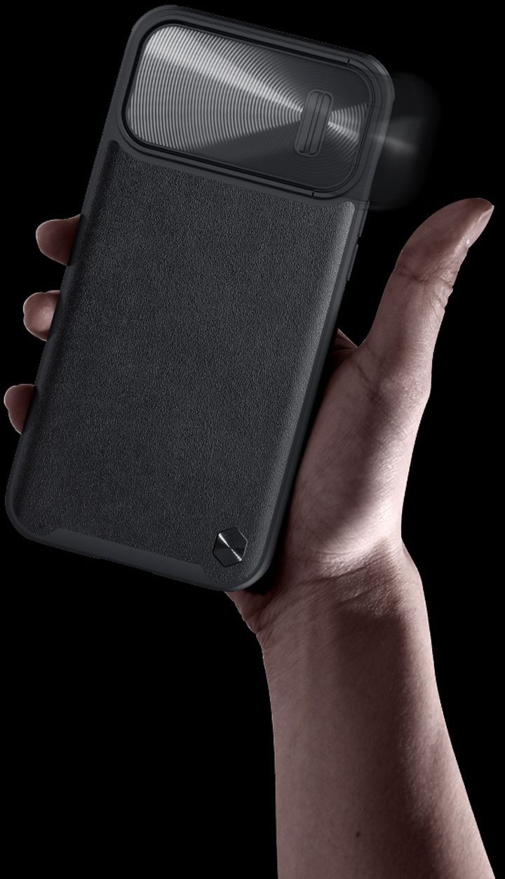 Nillkin CamShield Leather S Case iPhone 14 Pro Max cover with camera cover black