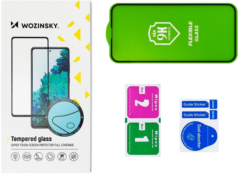 Wozinsky Full Cover Flexi Nano Glass tempered glass for iPhone 14 Pro flexible with a black frame