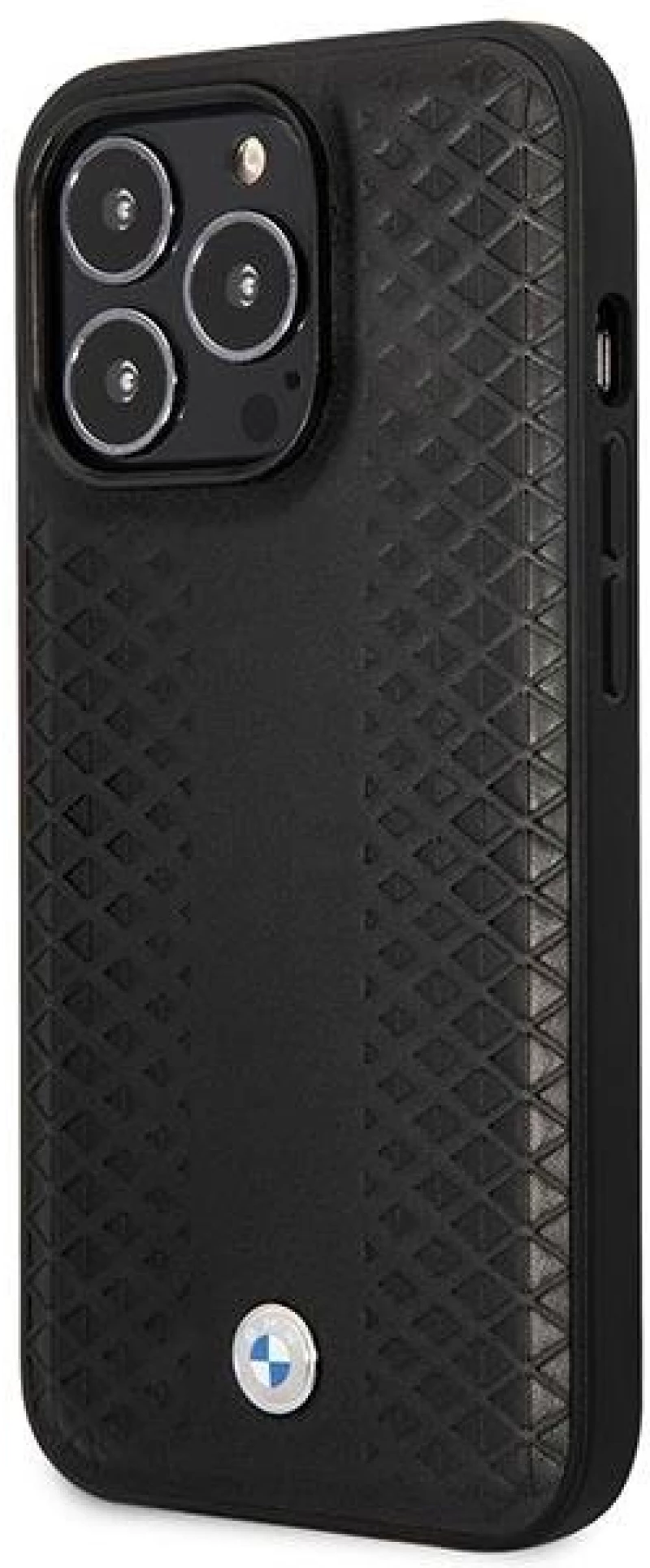 Case BMW BMHMP14X22RFGK iPhone 14 Pro Max 6.7" black/black Leather Diamond Pattern MagSafe