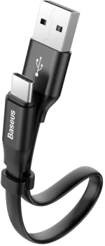 Baseus Nimble flat cable USB / USB-C cable with holder 2A 0.23M black (CATMBJ-01)