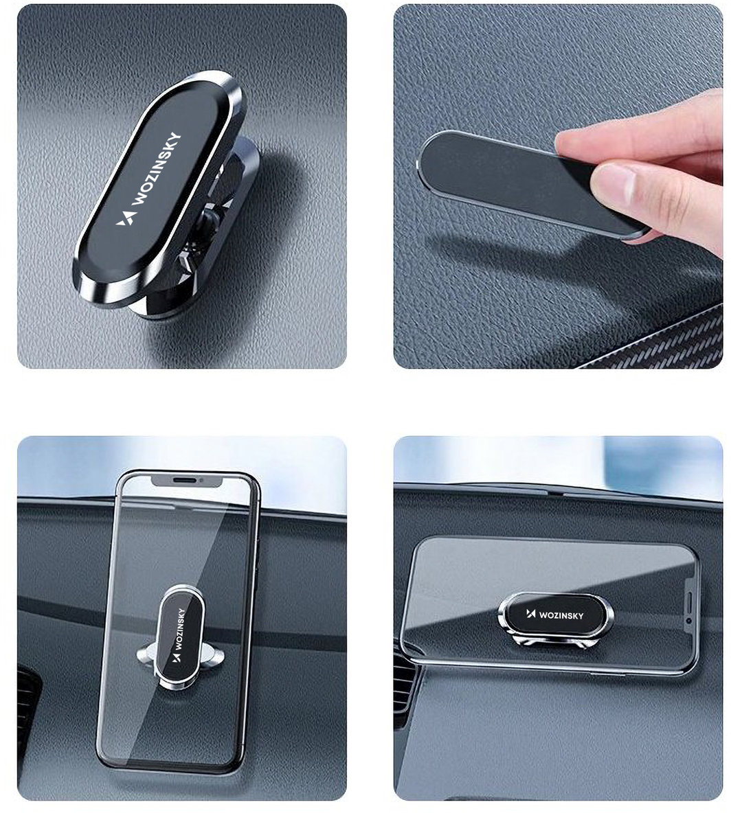 Wozinsky Self-adhesive Magnetic 360 Car Dashboard Mount Silver (WMH-06)
