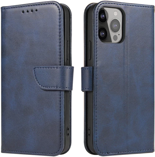 Flip Stand Wallet Case for iPhone 15 Pro Max Magnet Case - Blue