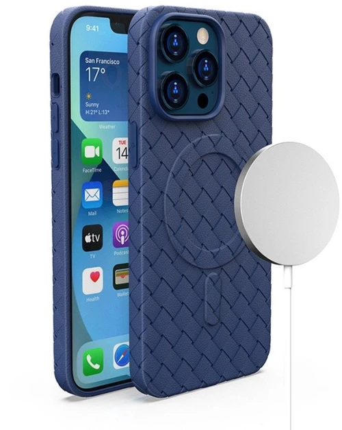 MagSafe Woven Case for iPhone 14 Pro - navy blue