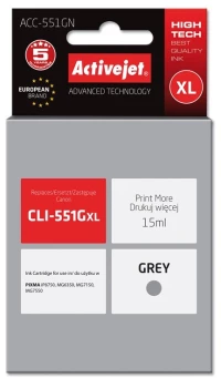 Activejet ACC-551GN ink (replacement for Canon CLI-551G; Supreme; 15 ml; grey)