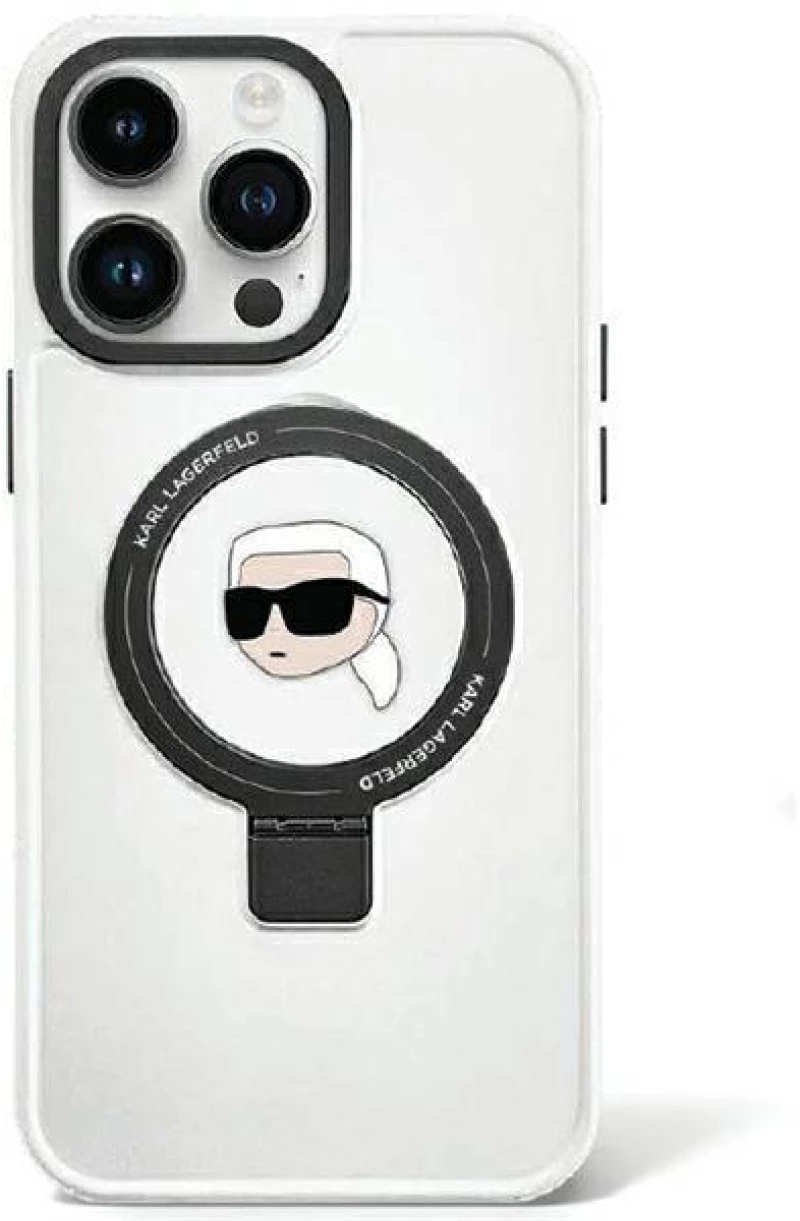 Karl Lagerfeld KLHMP15XHMRSKHH iPhone 15 Pro Max 6.7" white/white hardcase Ring Stand Karl Head MagSafe
