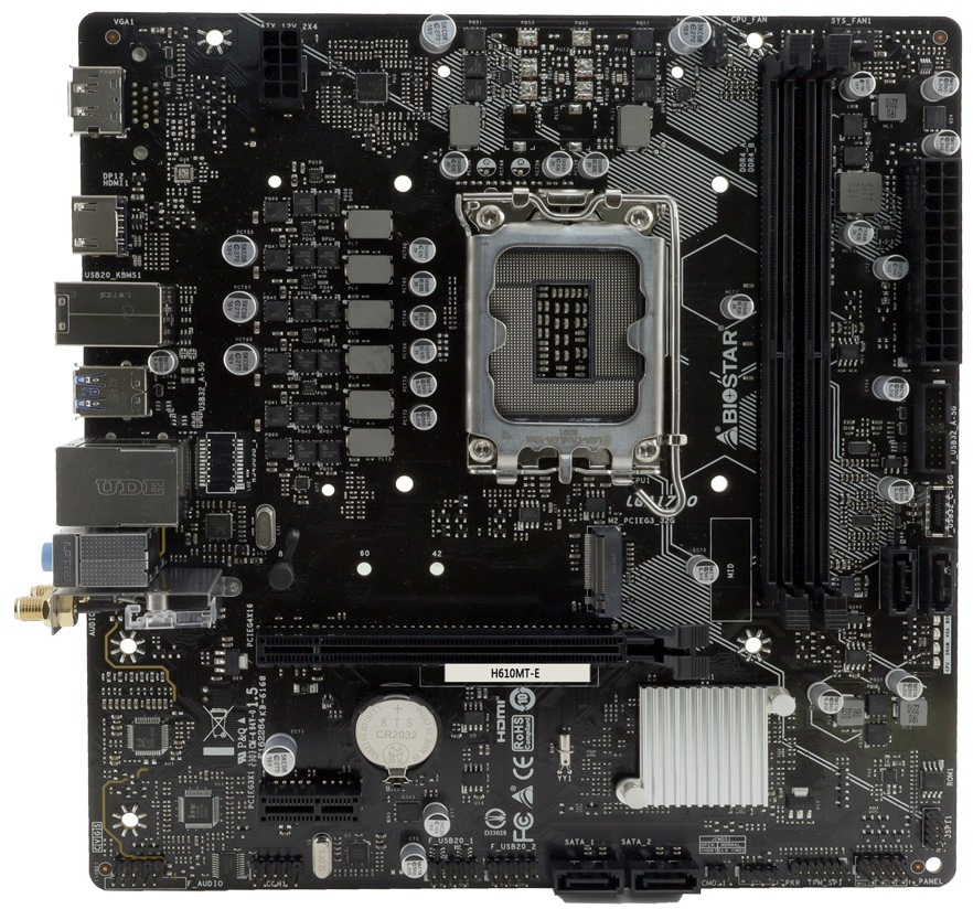 Biostar H610MT-E motherboard Intel H610 LGA 1700 micro ATX