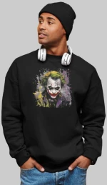 Joker face φούτερ - BLACK