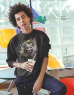Joker face φούτερ - BLACK