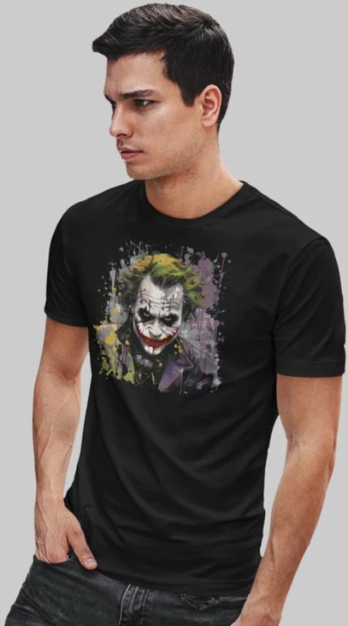 Joker face t-shirt - BLACK