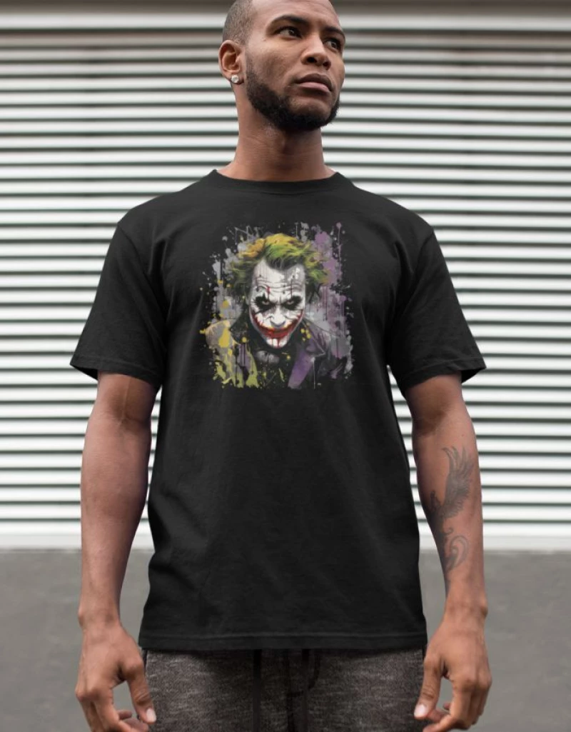 Joker face t-shirt - BLACK