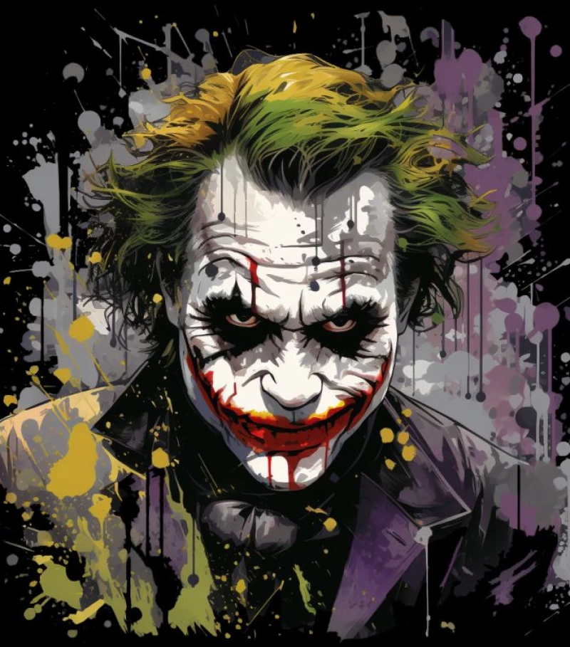 Joker face t-shirt - BLACK
