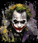 Joker face t-shirt - BLACK