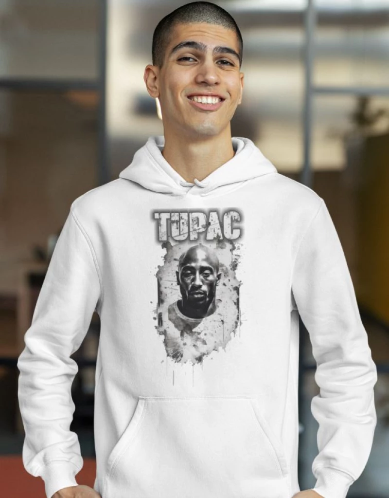 2pac φούτερ με κουκούλα - WHITE