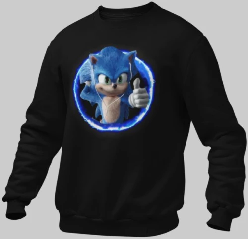 Sonic παιδικό φούτερ - BLACK