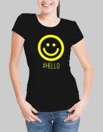 Hello woman t-shirt - BLACK