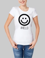 Hello woman t-shirt - BLACK
