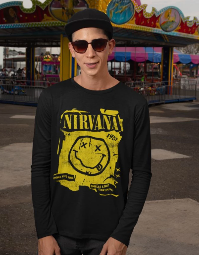 Nirvana μακρυμάνικο t-shirt - WHITE