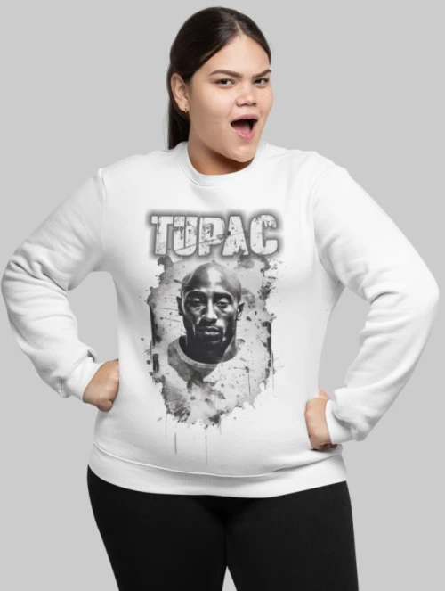 2pac w φούτερ - WHITE