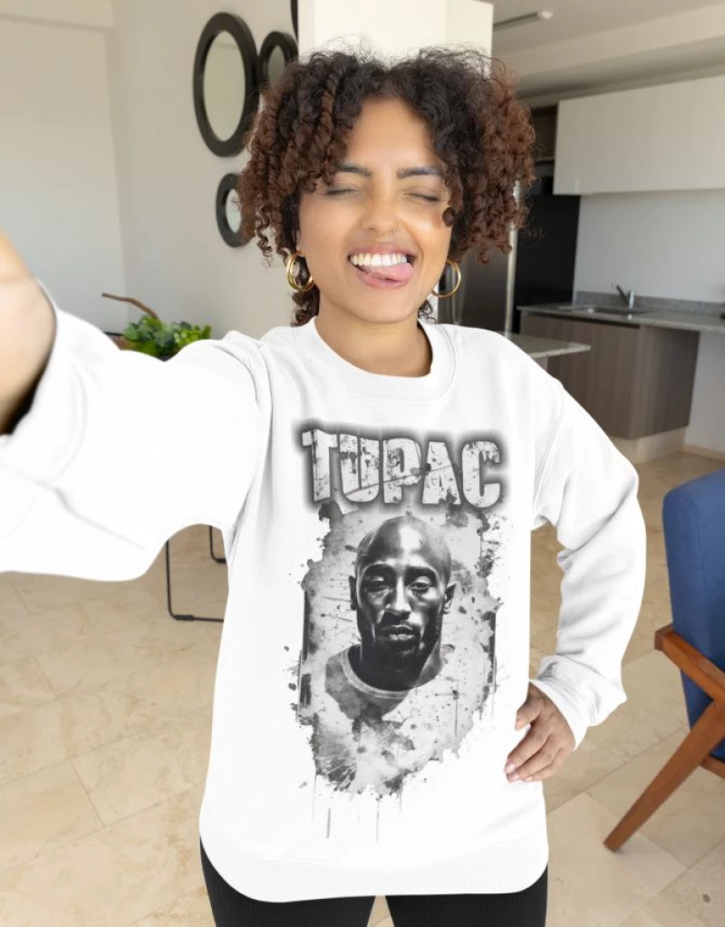 2pac w φούτερ - WHITE