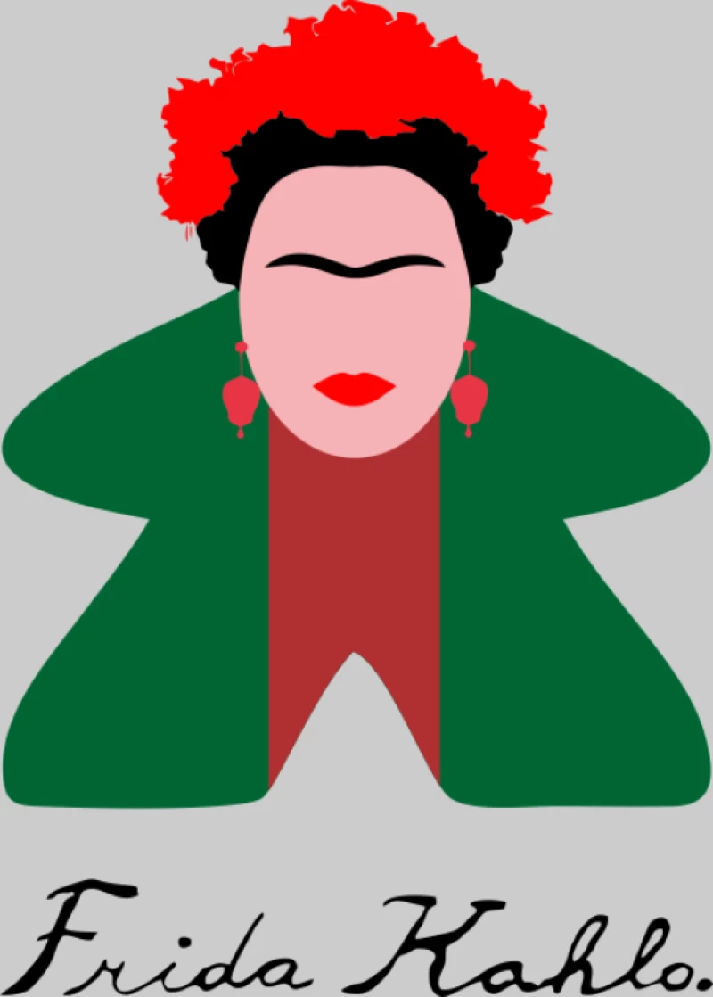 Frida Kahlo Meeple Φούτερ με κουκούλα - DARK PURPLE